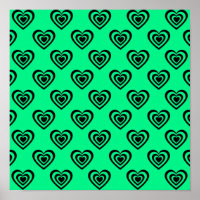 Motif Coeur Hypnotique Retro Mint Green