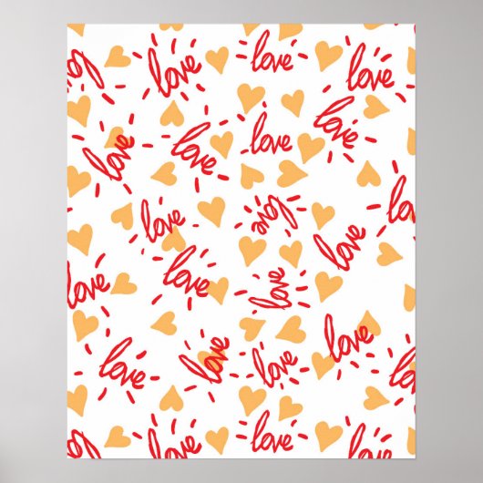 Poster Motif Cœurs 27 (Devant)