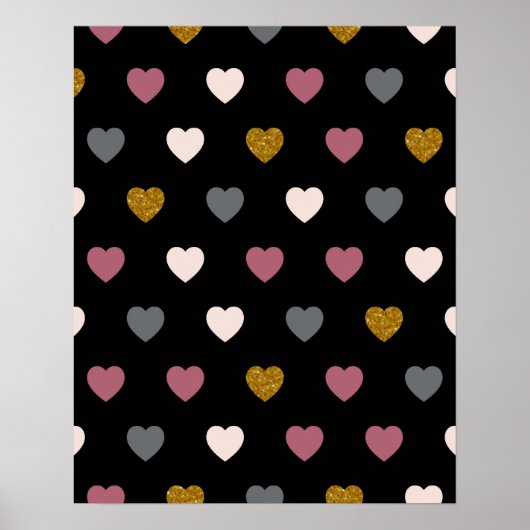Poster Motif Cœurs 30 (Devant)