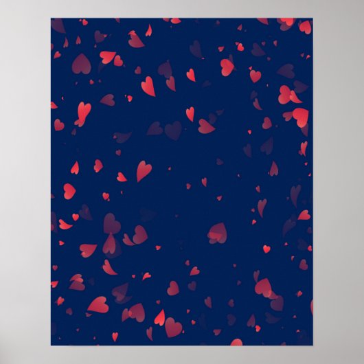 Poster Motif Cœurs 40 (Devant)