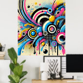 Poster Motif coloré abstrait (Bureau à domicile)