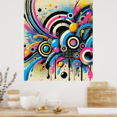Poster Motif coloré abstrait (Cuisine)