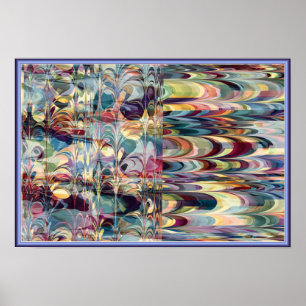 Poster Motif coloré Fractal Ebru