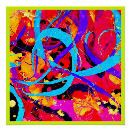 Poster Motif coloré joyeux Jouer (Devant)