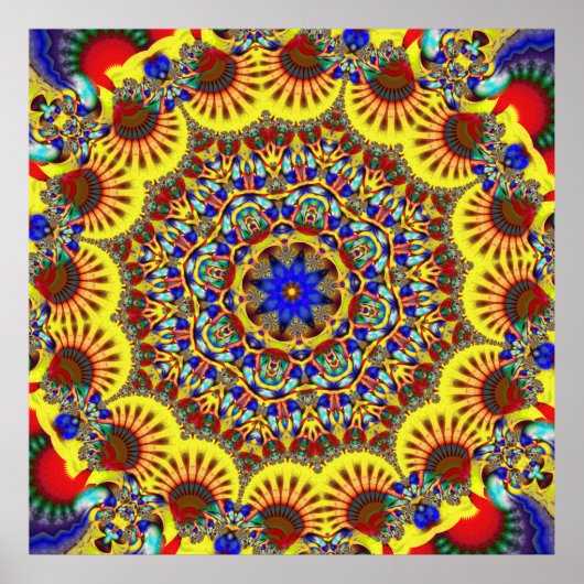 Poster Motif coloré Kaleidoscope (Devant)