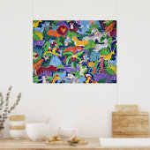 Poster motif coloré pour animaux Safari (Cuisine)