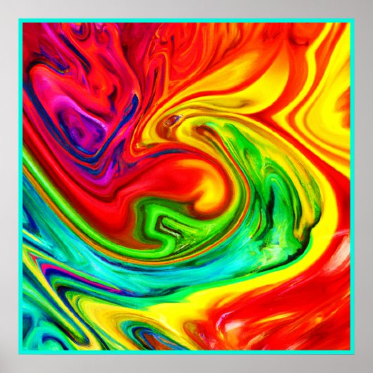 Poster Motif coloré vif (Devant)