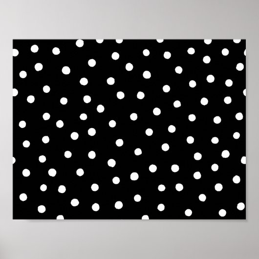 Poster Motif Confetti Noir Et Blanc (Devant)