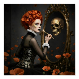 Poster Motif corbeau romantique sombre
