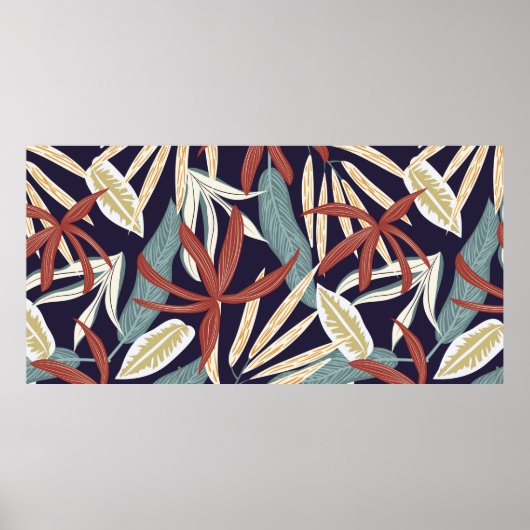 Poster Motif créatif sans faille avec plantes tropicaux s (Devant)