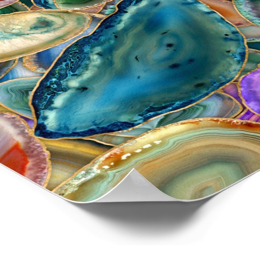 Poster Motif cristal Geodes - Multicolor (Coin)