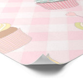 Poster Motif Cupcake Gingham Rose (Coin)