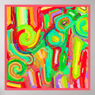 Poster Motif d'abstraction coloré