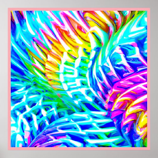 Poster Motif d'abstractions colorées (Devant)