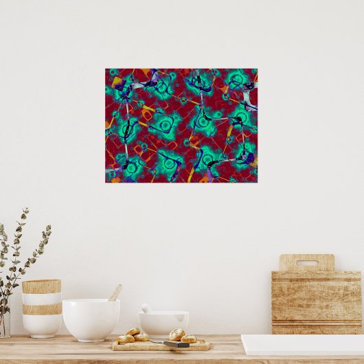 Poster Motif d'agrandissement Turquoise (Cuisine)