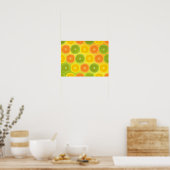 Poster Motif d'agrumes...orange, citron vert et citron (Cuisine)