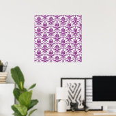 Poster Motif Damassé Violet (Bureau à domicile)