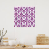 Poster Motif Damassé Violet (Cuisine)