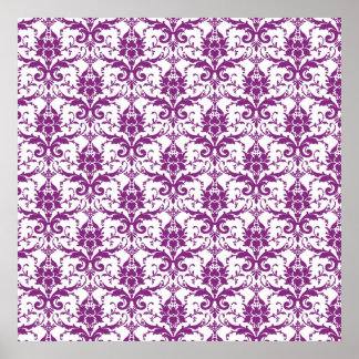 Poster Motif Damassé Violet