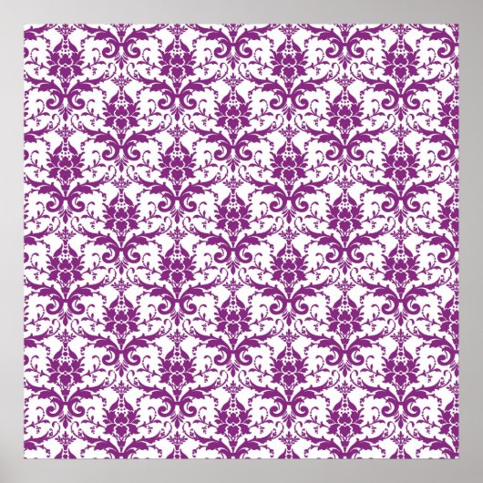 Poster Motif Damassé Violet (Devant)