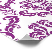 Poster Motif damassé violet vintage (Coin)