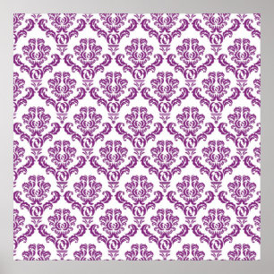 Poster Motif damassé violet vintage