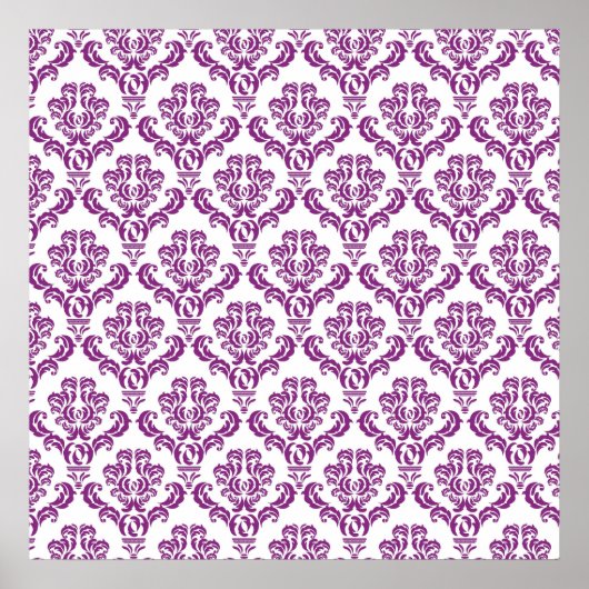 Poster Motif damassé violet vintage (Devant)