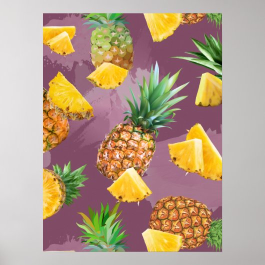 Poster Motif d'ananas 3 (Devant)
