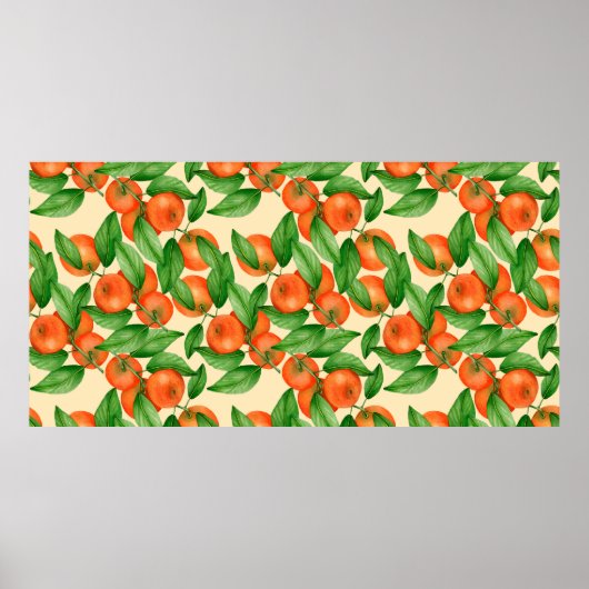 Poster Motif d'aquarelle Tangerine (Devant)