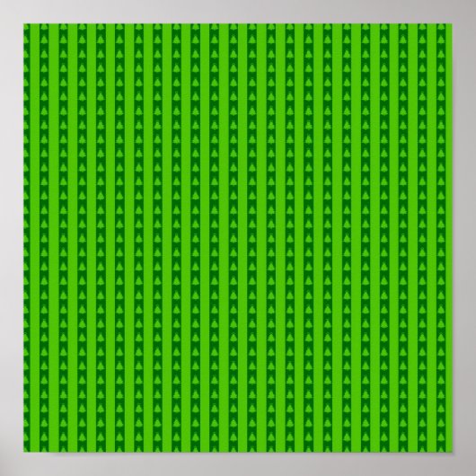 Poster Motif d'arbre de Noël rayé vert (Devant)
