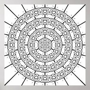 Poster Motif d'arc en couches Mandala circulaire Art de c