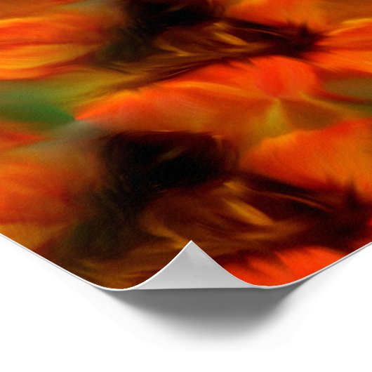 Poster Motif D'Art Abstrait Orange Et Brown (Coin)