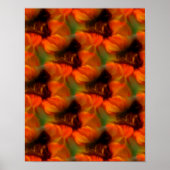 Poster Motif D'Art Abstrait Orange Et Brown (Devant)