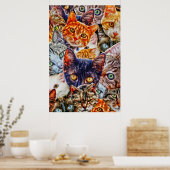 Poster Motif d'art de chat (Cuisine)