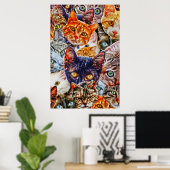 Poster Motif d'art de chat (Bureau à domicile)