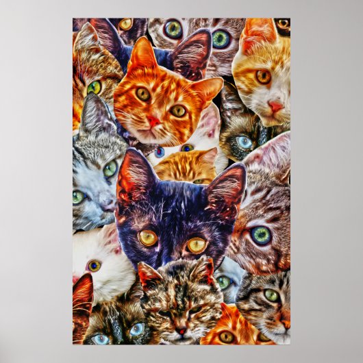 Poster Motif d'art de chat (Devant)