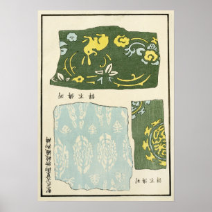 Poster Motif d'art de chrysanthème chinois de 1880