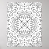 Motif d'art de page de coloriage de mandala en den