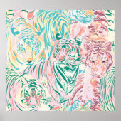 Poster Motif d'art de Tiger couleur Pastel (Devant)