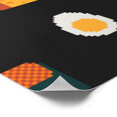 Poster Motif d'art en pixel transparent, textures de tiss (Coin)