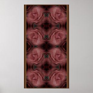 Poster Motif d'art floral vintage Rose rouge