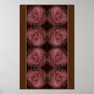 Poster Motif d'art floral vintage Rose rouge