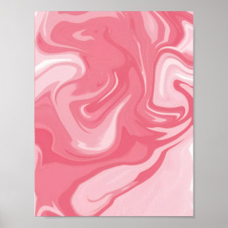 Poster Motif d'art liquide fluide en marbre rose doux