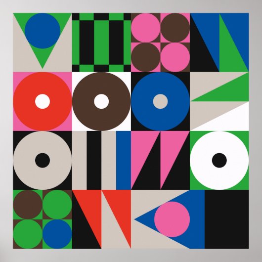 Poster Motif d'art néo-moderniste réalisé avec g abstrait (Devant)