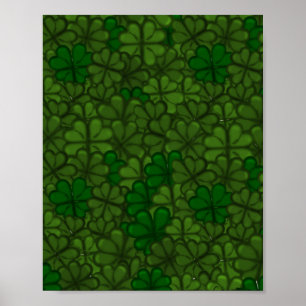 Poster Motif d'art numérique Champ de Trèfles St Patrick
