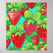 Poster Motif d'art pop fraise (Devant)