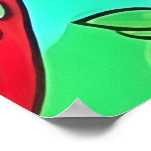 Poster Motif d'art pop fraise (Coin)