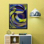 Poster Motif d'art rétro futuriste<br><div class="desc">Cette magnifique oeuvre d'art est une excellente façon d'ajouter une touche unique à tout espace de vie. Avec ses couleurs vives et audacieuses (bleus, violets, verts et jaunes), ce superbe design est un véritable début de conversation. Sa motif colorée est composée de lignes ondulées qui tourbillonnent vers l'extérieur, créant une...</div>