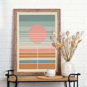 Poster Motif d'art Retro Sunset Stripes