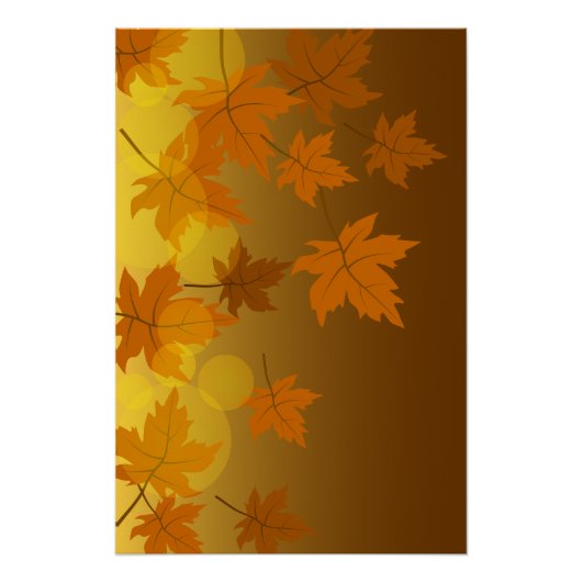 Poster Motif d'automne avec feuilles d'érable en chute et (Devant)